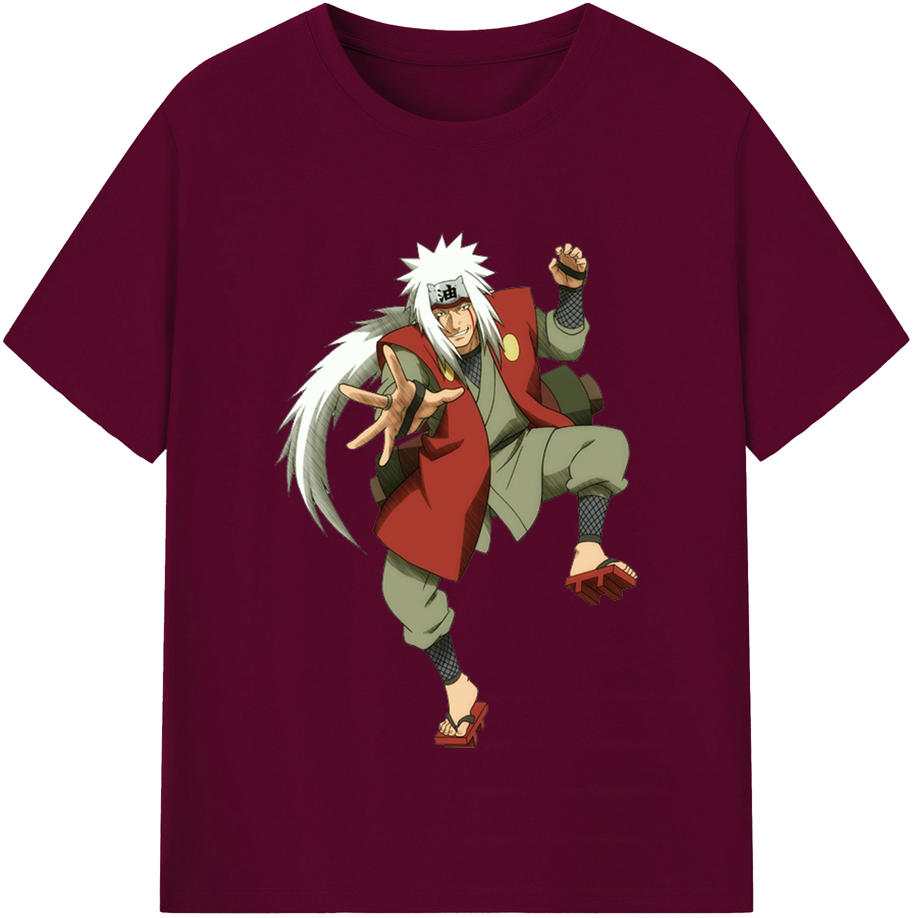 （画像用） NARUTO -ナルト- 自来也（じらいや） Jiraiya レディースカジュアルプリントTシャツ（綿100％）